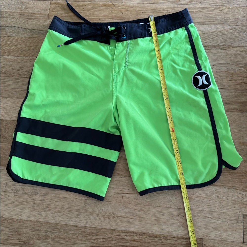 Hurley Neon Green and Black Men's Board Shorts